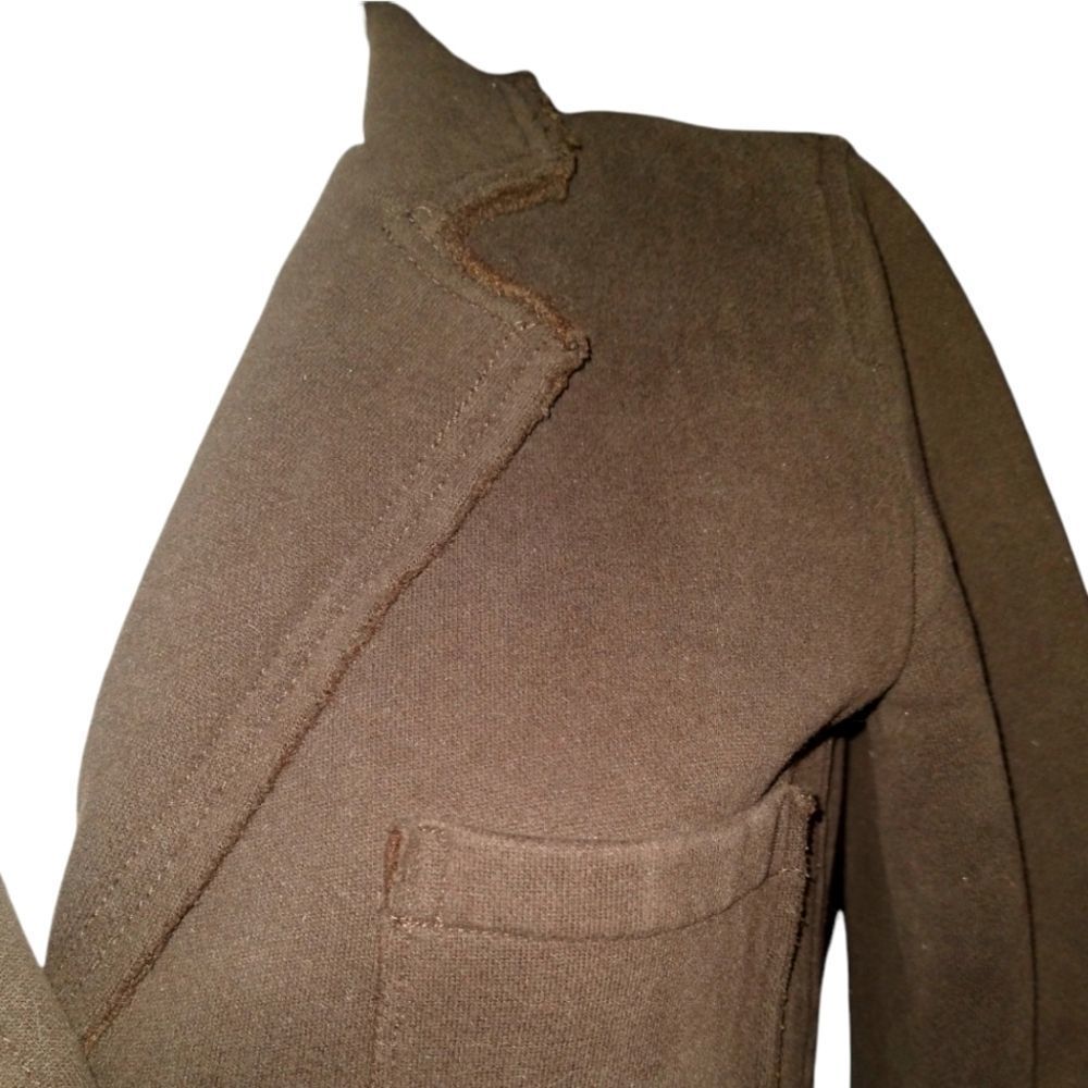 Gap Brown Distressed Button Down Collared Fleece … - image 5